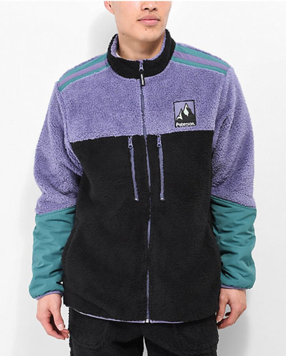 Paterson Summit Blue Tech Fleece Colorblock Jacket Size Large